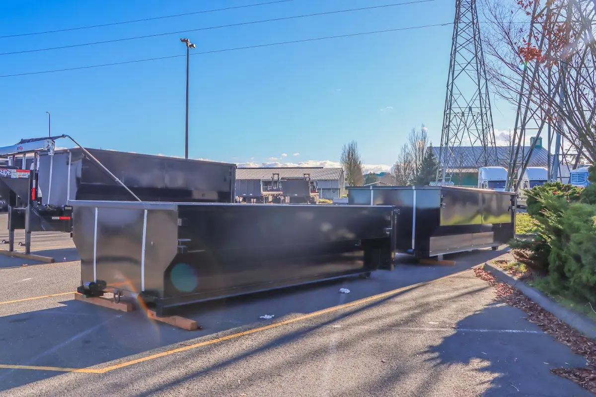 Roll-off dumpster ready for waste disposal at job site for 12 Yard Dumpster Rental in Heber